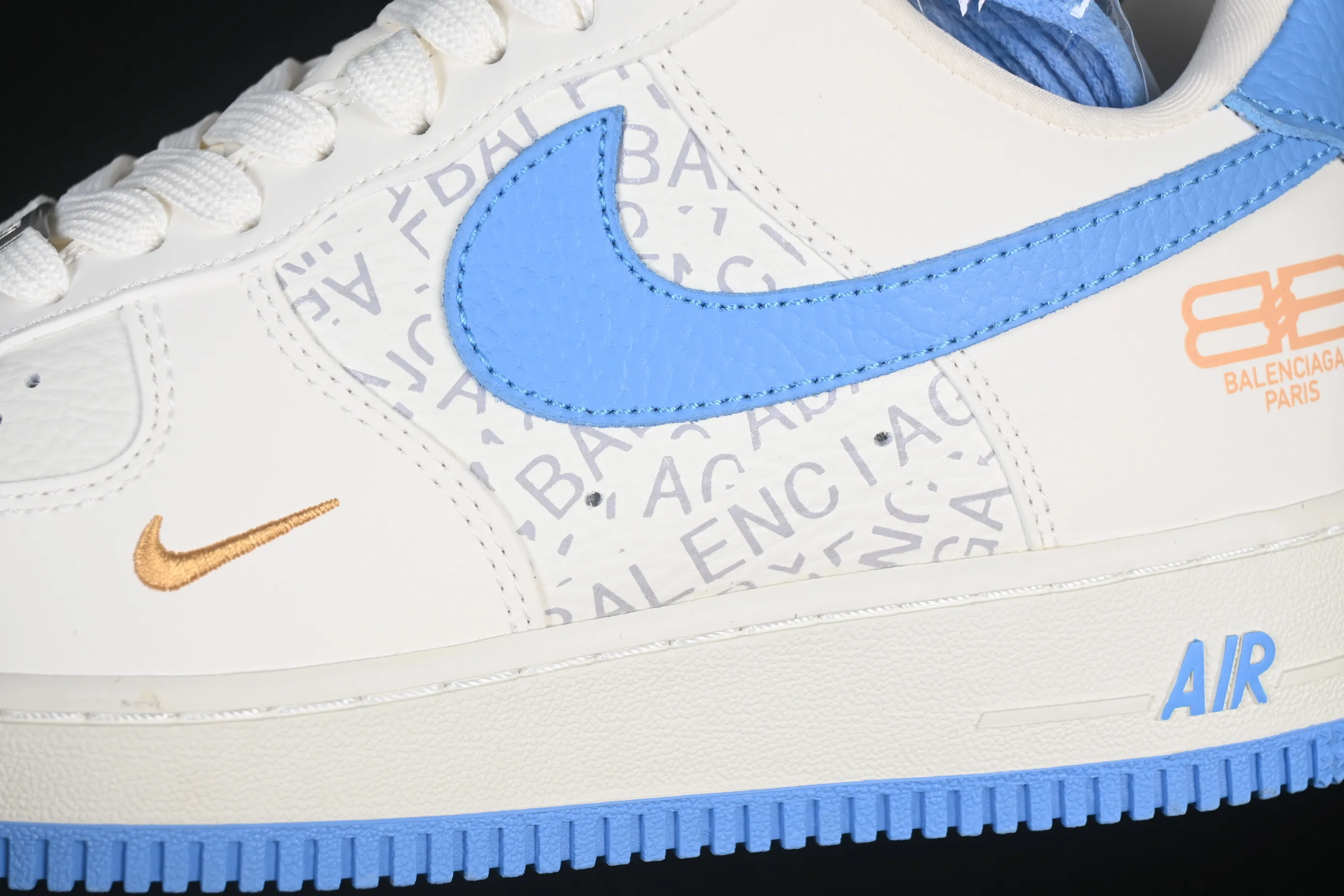 All categories Nk Air Force 1 Air Force series Nk Air Force 1 Low Air Force low-top Nike Air Force 1'07 Low Balenciaga co-branded white blue gold Air Force 1 low-top casual sneakers YF9511-803